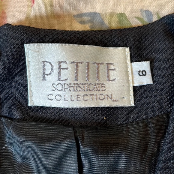 Vtg PETITE SOPHISTICATE COLLECTION Size 6 V-Neck 3-Button Blazer Black Career - Picture 10 of 15